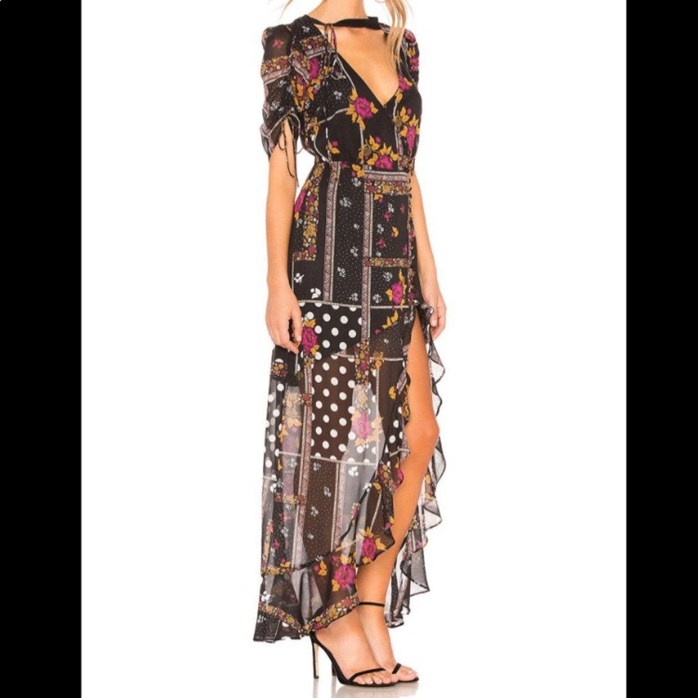 For Love and Lemons Stella patchwork maxi dress